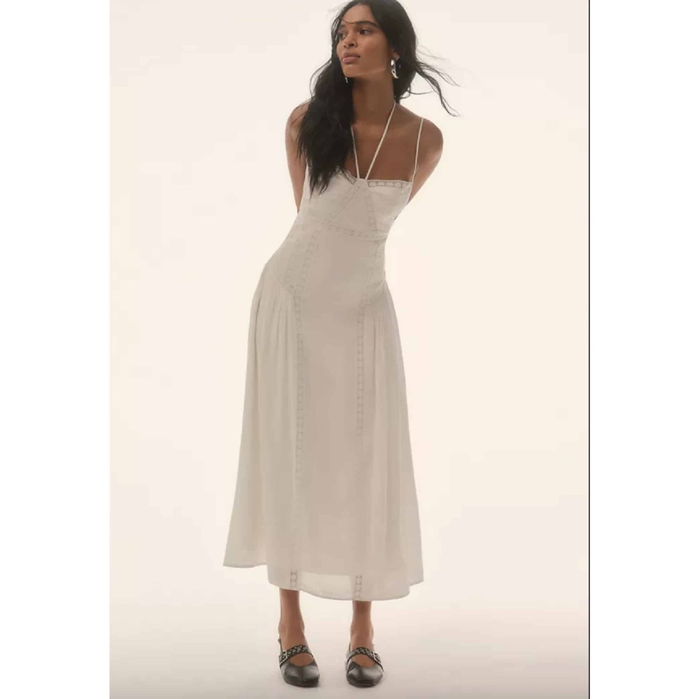 Anthropologie White Midi Dress
